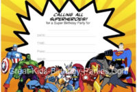 Free Printable Party Invitations The Avengers | Superhero With Regard To Superhero Birthday Card Template