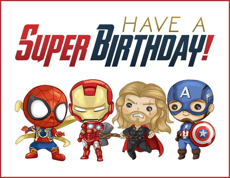 Free Printable Pop Culture Birthday Cards The Cottage Market Regarding Printable Avengers Birthday Card Template
