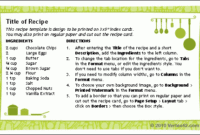 Free Printable Recipe Card Template For Word Inside Professional Restaurant Recipe Card Template