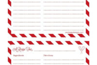 Free Printable Recipe Cards | Holiday Recipe Card, Recipe With Cookie Exchange Recipe Card Template