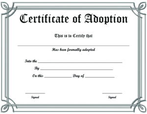 Free Printable Sample Certificate Of Adoption Template Pertaining To Adoption Certificate Template