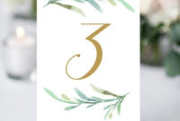 Free Printable Table Numbers, Greenery Wedding | Wedding For Table Number Cards Template