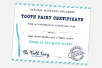 Free Printable Tooth Fairy Certificate, Receipt, Envelope With Tooth Fairy Certificate Template Free
