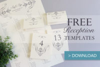Free Printable Wedding Reception Templates Intended For Printable Table Number Cards Template