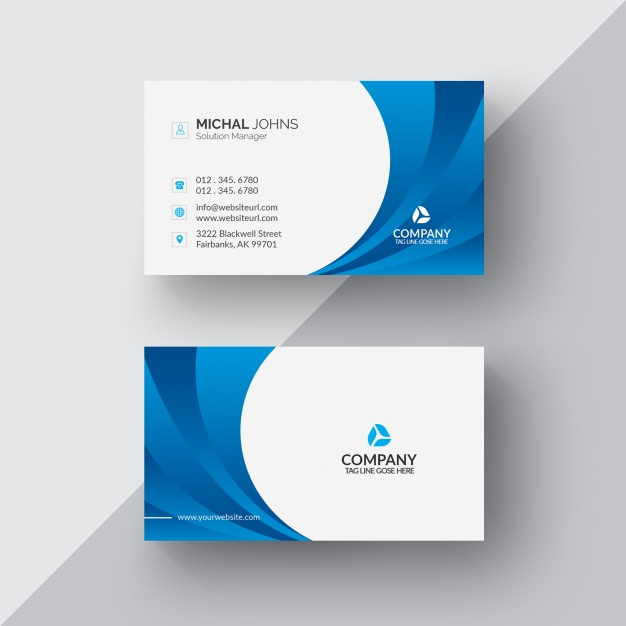Free Psd | Blue And White Business Card Pertaining To Visiting Card Templates For Photoshop