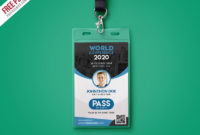 Free Psd : Conference Vip Entry Pass Id Card Template Psd In Conference Id Card Template