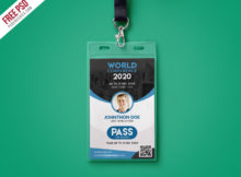 Free Psd : Conference Vip Entry Pass Id Card Template Psd In Conference Id Card Template
