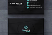 Free Psd | Dark Business Card Template For Quality Calling Card Template Psd