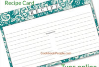 Free Recipe Cards Cookbook People Throughout Fillable Recipe Card Template