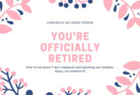 Free Retirement Cards Templates To Customize | Canva For Best Retirement Card Template