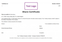 Free Share Certificate Template: Create Perfect Share With Blank Share Certificate Template Free