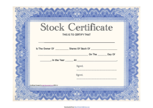 Free Stock Certificate Template Download (1) Templates In 11+ Free Stock Certificate Template Download