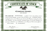 Free Stock Certificate Template Download (1) Templates Inside Free Stock Certificate Template Download