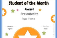Free Student Of The Month Certificate | Customize With Your With Free Printable Student Of The Month Certificate Templates