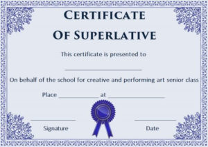 Free Superlative Certificate Templates | Certificate In Quality Superlative Certificate Template