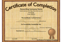 Free Training Completion Certificate Templates (7 Within Free Training Completion Certificate Templates