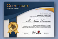 Free Vector | Certificate Of Achievement Template With Quality Certificate Of Accomplishment Template Free