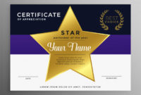Free Vector | Certificate Of Appreciation Template With For Star Performer Certificate Templates