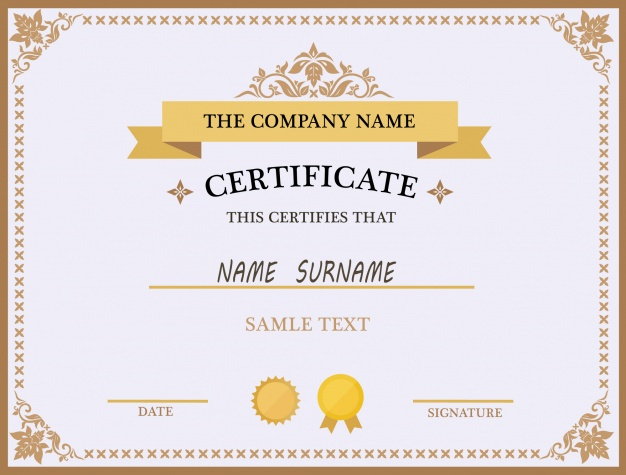 Free Vector | Certificate Template Design For Award Certificate Design Template