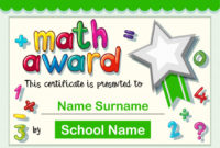 Free Vector | Certificate Template For Math Award Regarding Best Math Certificate Template