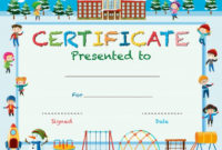 Free Vector | Certificate Template With Kids In Winter At School In Best Free Printable Certificate Templates For Kids