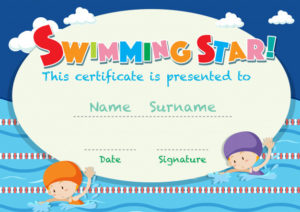 Free Vector | Certificate Template With Kids Swimming Pertaining To Swimming Certificate Templates Free