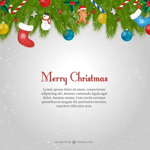 Free Vector | Christmas Card Template With Text With Regard To Christmas Photo Cards Templates Free Downloads