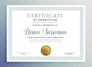Free Vector | Classic Certificate Award Template Throughout Printable Template For Certificate Of Award