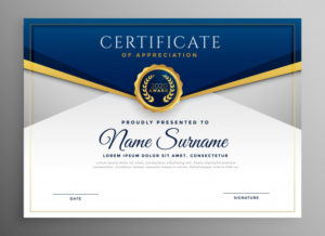 Free Vector | Elegant Blue And Gold Diploma Certificate Template Within Elegant Certificate Templates Free