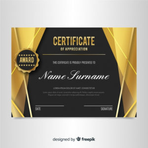 Free Vector | Elegant Certificate Template With Golden Design With Elegant Certificate Templates Free