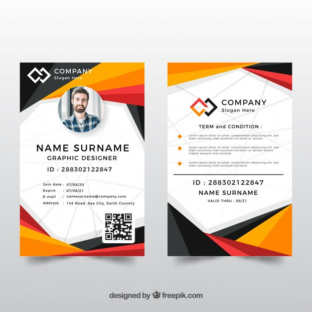 Free Vector | Id Card Template With Abstract Style With Regard To Professional Company Id Card Design Template