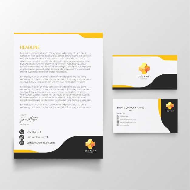 Free Vector | Modern Letterhead And Business Card Template Intended For Business Card Letterhead Envelope Template