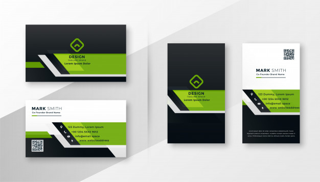 Free Vector | Professional Green Modern Business Card With Regard To Modern Business Card Design Templates