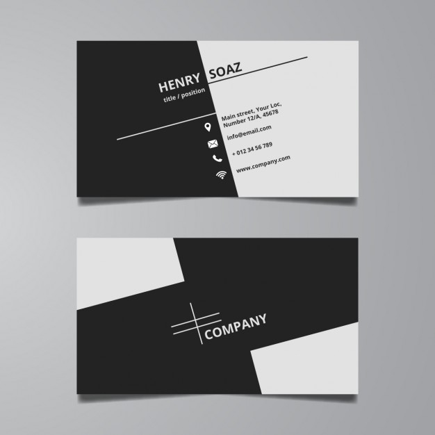 Free Vector | Simple Black And White Business Card Template Pertaining To Quality Black And White Business Cards Templates Free
