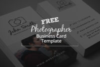 Freebie – Minimal Photographer Business Card Psd Template With Photography Business Card Template Photoshop