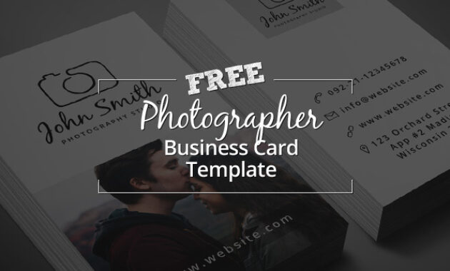 Freebie – Minimal Photographer Business Card Psd Template With Photography Business Card Template Photoshop