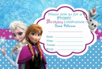 Frozen Birthday Card Template Fresh Frozen Birthday Pertaining To Frozen Birthday Card Template
