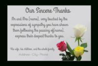 Funeral Thank You Cards Free Template Printable With Regard To Sympathy Thank You Card Template