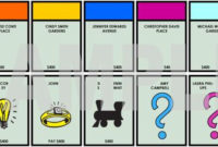 Game Night Personalized Player Place Cards Monopoly Themed Inside Monopoly Chance Cards Template