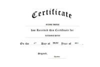 Generic Certificate Free Templates Clip Art & Wording Throughout Best Generic Certificate Template