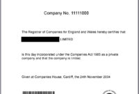 Get A Copy Of My Certificate Of Incorporation In Free Share Certificate Template Companies House