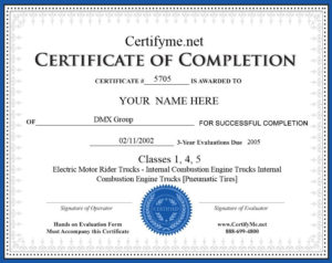 Get Your Osha Forklift Certification Card With Certifyme Regarding Forklift Certification Template
