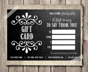Gift Card Printable Digital Gift Certificate With Regard To Gift Certificate Template Photoshop