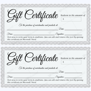 Gift Certificate 30 Word Layouts | Printable Gift Inside Printable Microsoft Gift Certificate Template Free Word