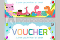 Gift Voucher Template With Colorful Pattern,Cute Gift Pertaining To Free Kids Gift Certificate Template