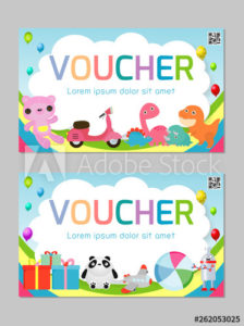 Gift Voucher Template With Colorful Pattern,Cute Gift Pertaining To Free Kids Gift Certificate Template