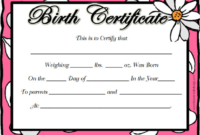 Girl Birth Certificate Template (5) Templates Example Intended For Girl Birth Certificate Template