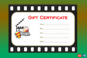 Go To Movie Gift Certificate Template | Gift Certificate With Regard To Professional Movie Gift Certificate Template