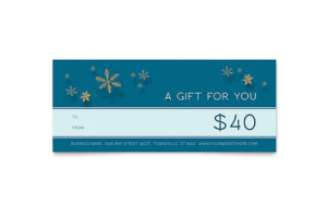 Golden Snowflakes Gift Certificate Template Design For Gift Certificate Template Indesign