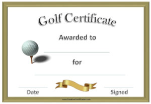Golf Awards | Certificate Templates, Funny Certificates Regarding Professional Golf Certificate Templates For Word